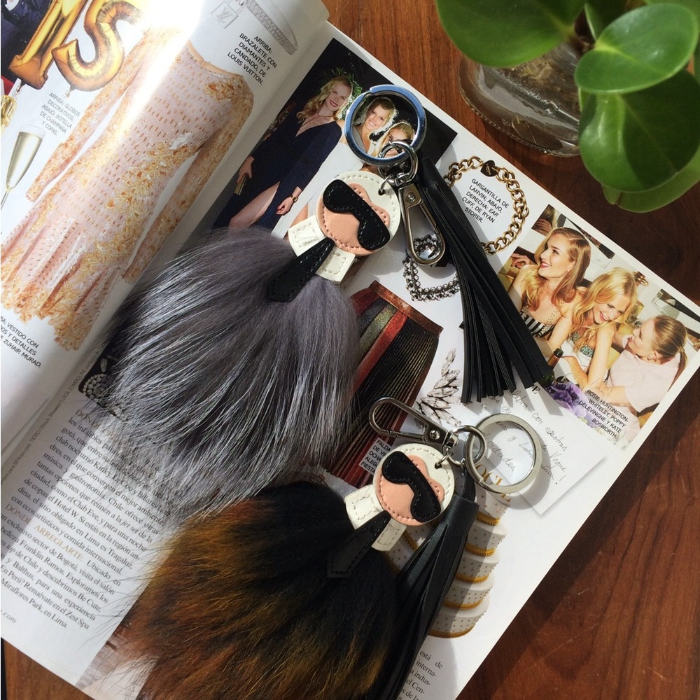 Karl Handbag Charm - Pom Pom Keychain